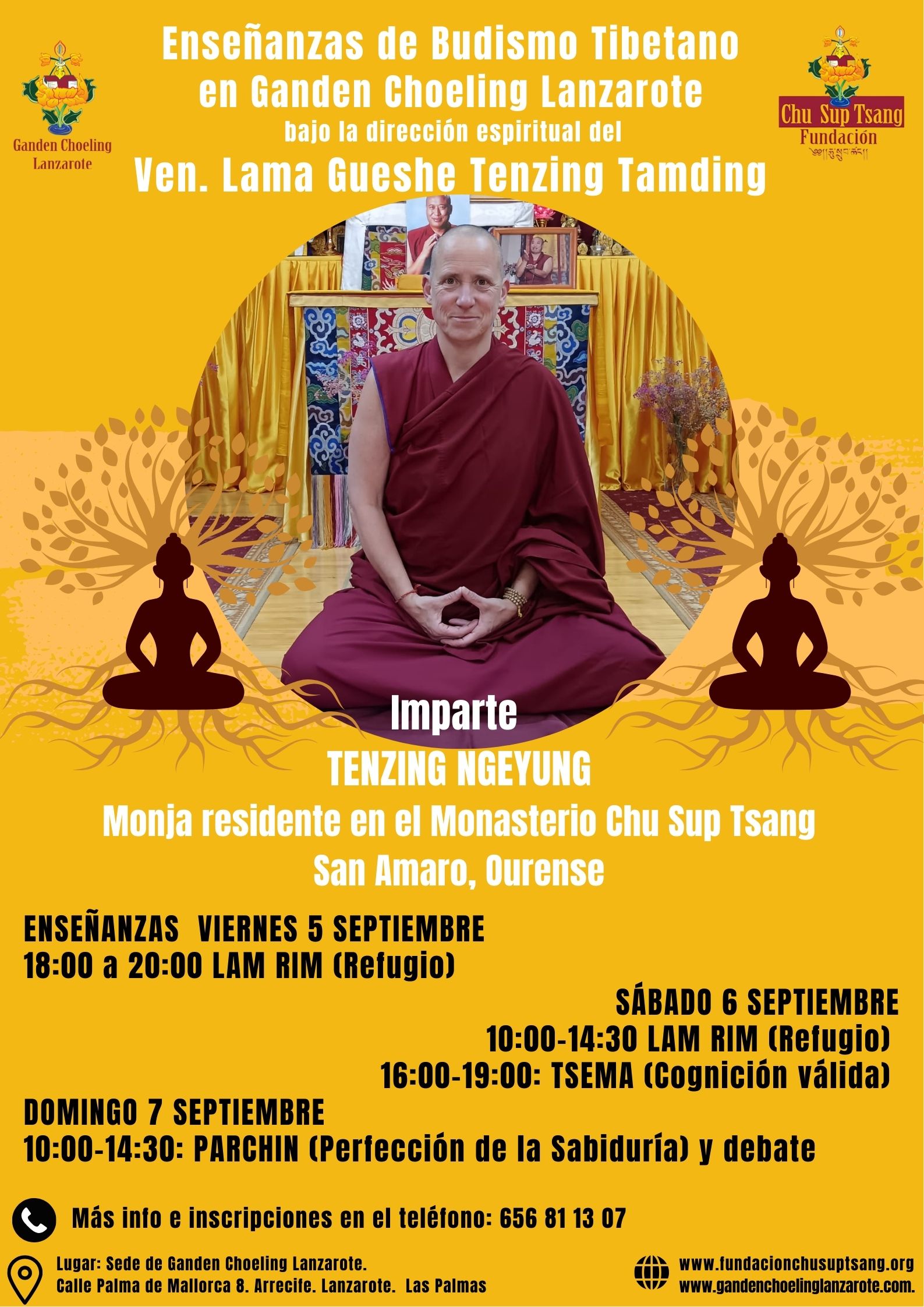 ENSEÑANZAS DE BUDISMO TIBETANO DE LA MANO DE TENZING NEGYUNG LOS DÍAS 6,7 Y 8 DE SEPTIEMBRE DE 2025