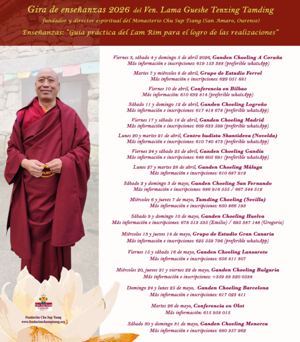 Gira de nuestro Guru Raíz, Ven. Gueshe Tenzing Tamding por España