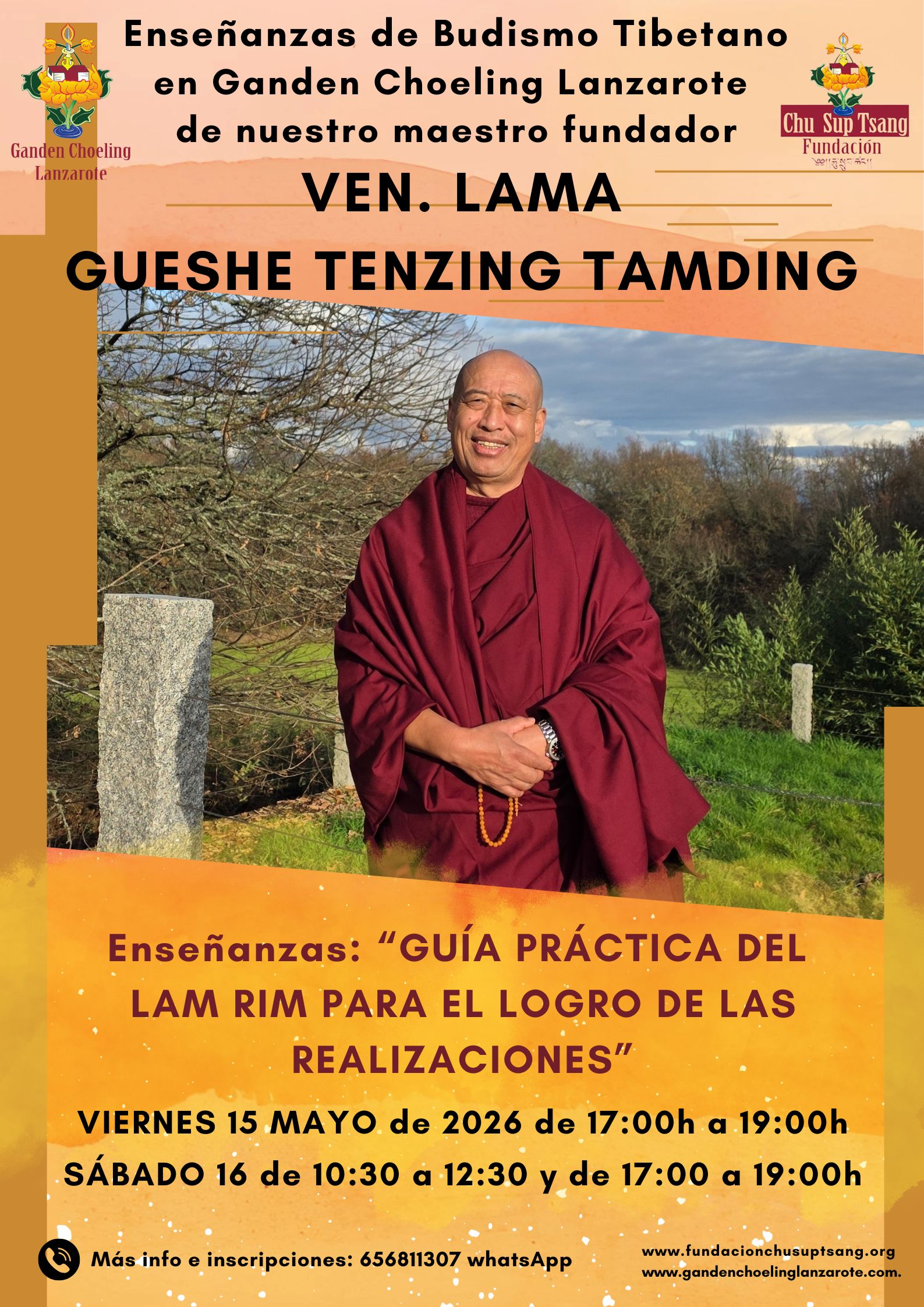 Enseñanzas en Ganden Choeling Lanzarote de la mano de nuestro maestro fundador VEN. LAMA  GUESHE TENZING TAMDING